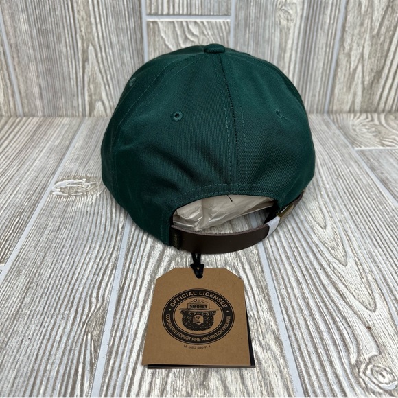 Filson Smokey Bear Low Profile Hat Cap Green Leather Strapback Outdoor Dad NWT - Picture 4 of 8